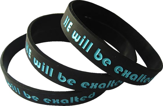 Fat Debossed Silicone wristbands example 1